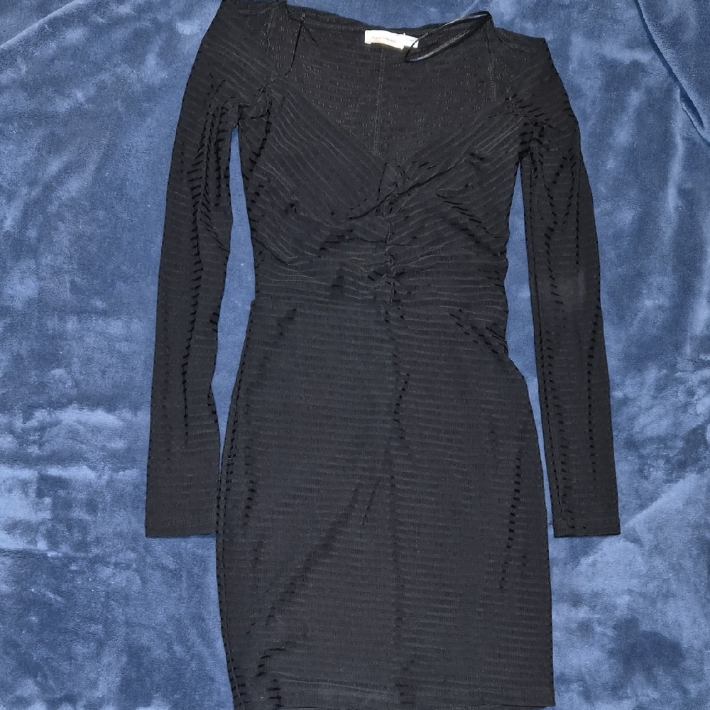 Skylar + Madison Black Textured Long Sleeve Dress